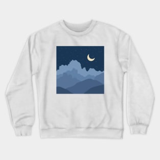 Night mountain landscape horizon Crewneck Sweatshirt